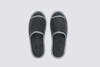 Chamonix, open-toe, size 28,5cm, felt | Hotel slippers