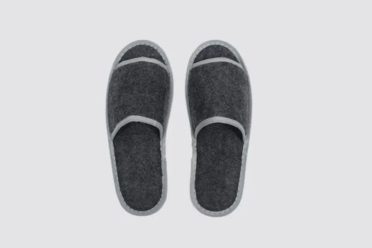 Chamonix, open-toe, size 28,5cm, felt | Hotel slippers