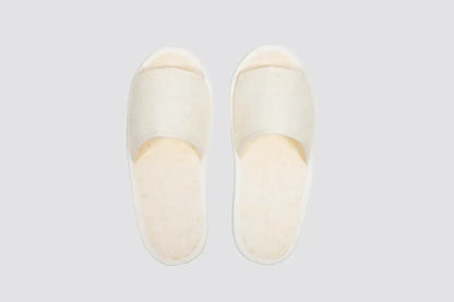 Camellia, open-toe, natural-coloured, size 28,5 cm, sole made of sugar cane | Hotel slippers