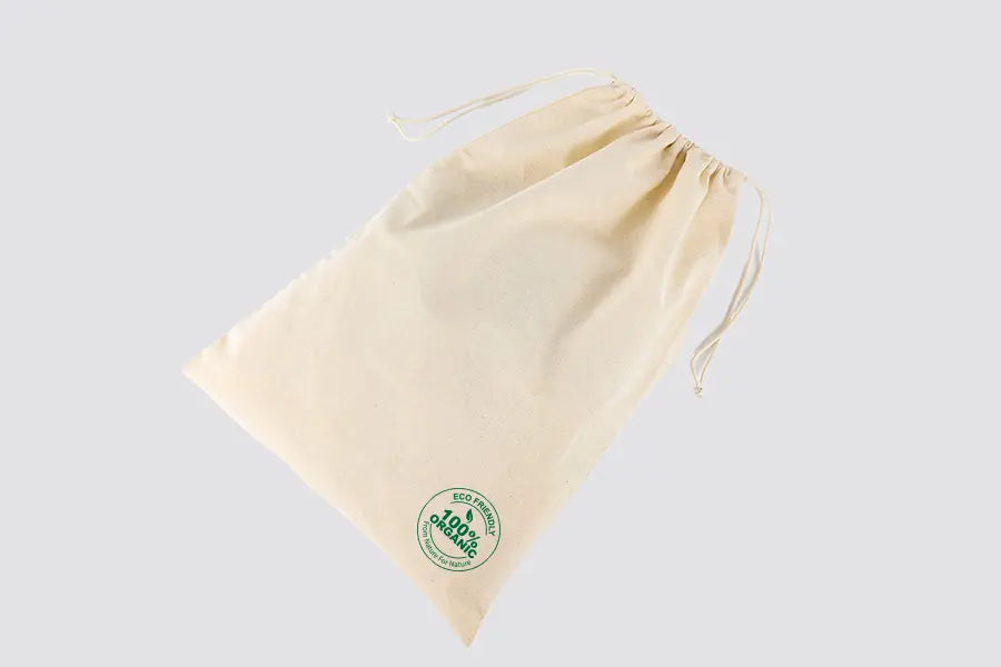 Cotton hairdryer bag, 37x38cm, with cord, natural - image 2