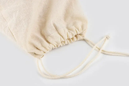 Cotton pouch for toilet paper roll, size 21x22cm with cord, natural - image 3